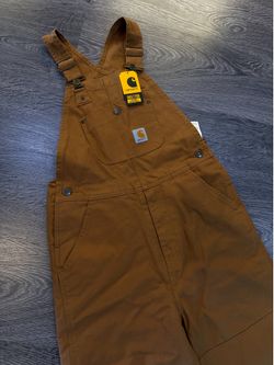 Kids 9. Carhartt Brown Duck Canvas Bib Overalls Workwear Overalls New With Tags Size 13