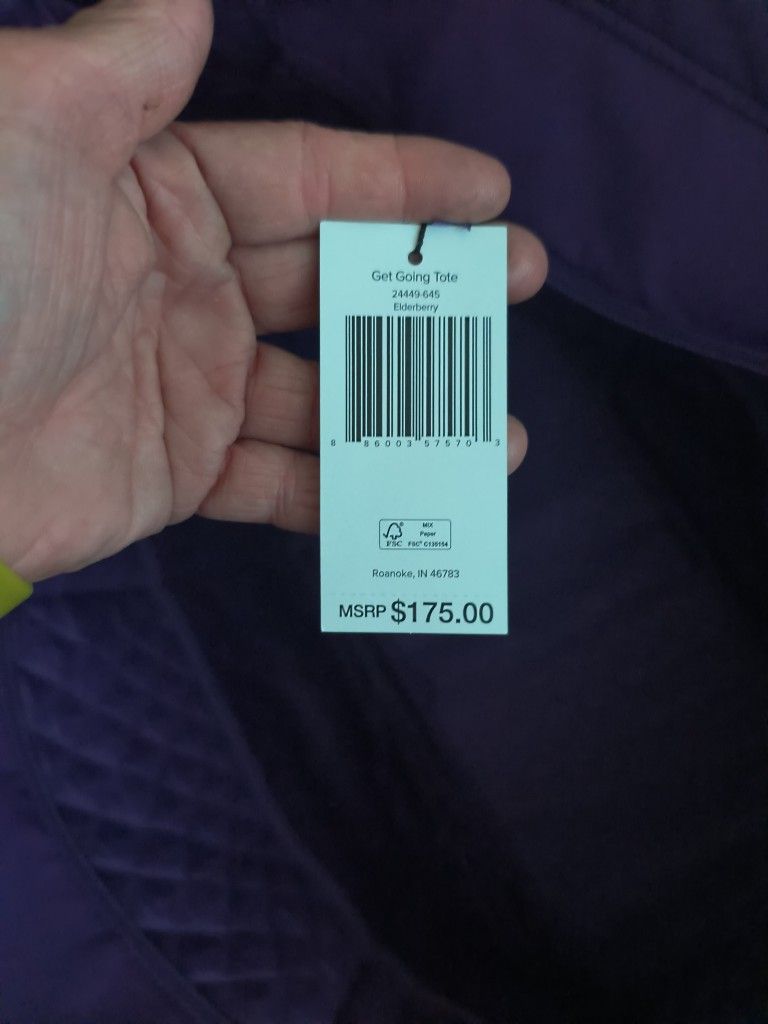 Brand New Vera Bradley Purple Bag