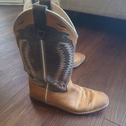 Leather Cowgirl Cowboys Boots Men 7 Women 8.5