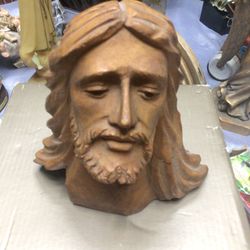 Beautiful And Gorgeous Hand Wood Carved Jesus Head 