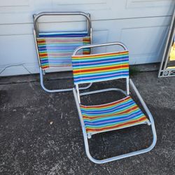 2 Vintage Aluminum Rainbow Chairs