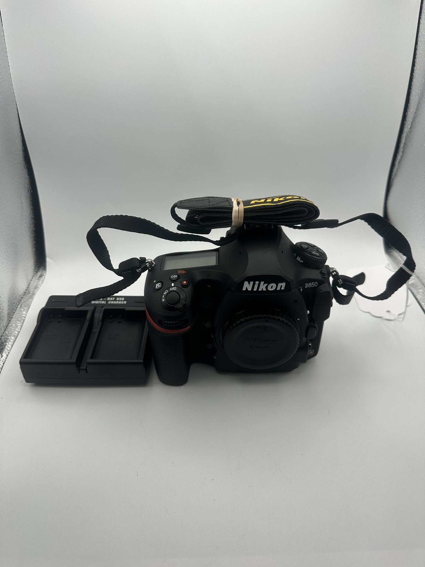 Nikon D850 Camera w/ Strap and Dual-Bay USB Digital Charger