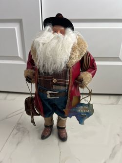 Western Texas Santa Christmas Decoration