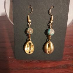  Turquoise Cowrie Earrings 