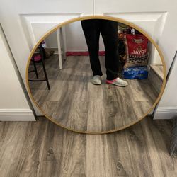 Wall Hanging Mirror With Metal Frame 32”D Used Condition $25 Firm On Price