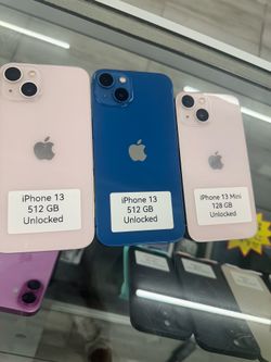 iPhone 13 & 13 mini unlocked. Cash or $50 down w approval