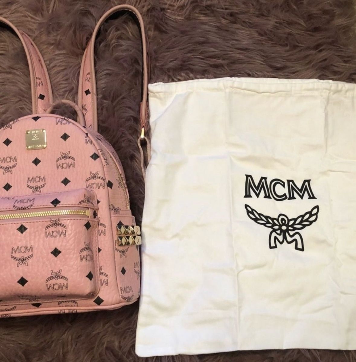 MCM Authentic Soft Pink Visetos Backpack