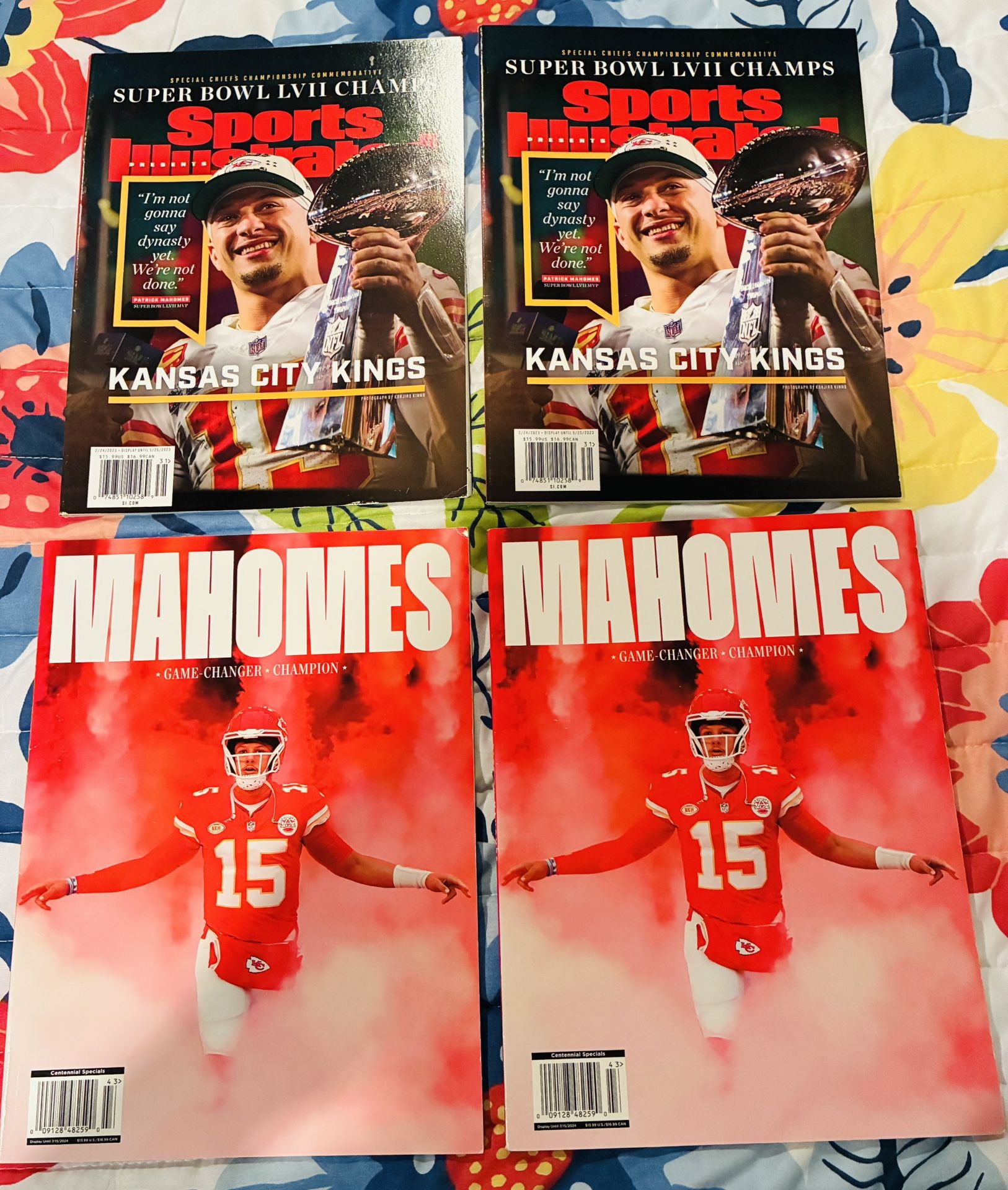 Patrick Mahomes Magazines….2 Mahomes Magazines And 2 Kansas City Kings
