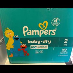 Pampers Baby Dry Diapers Size 2, 180 Count brand new
