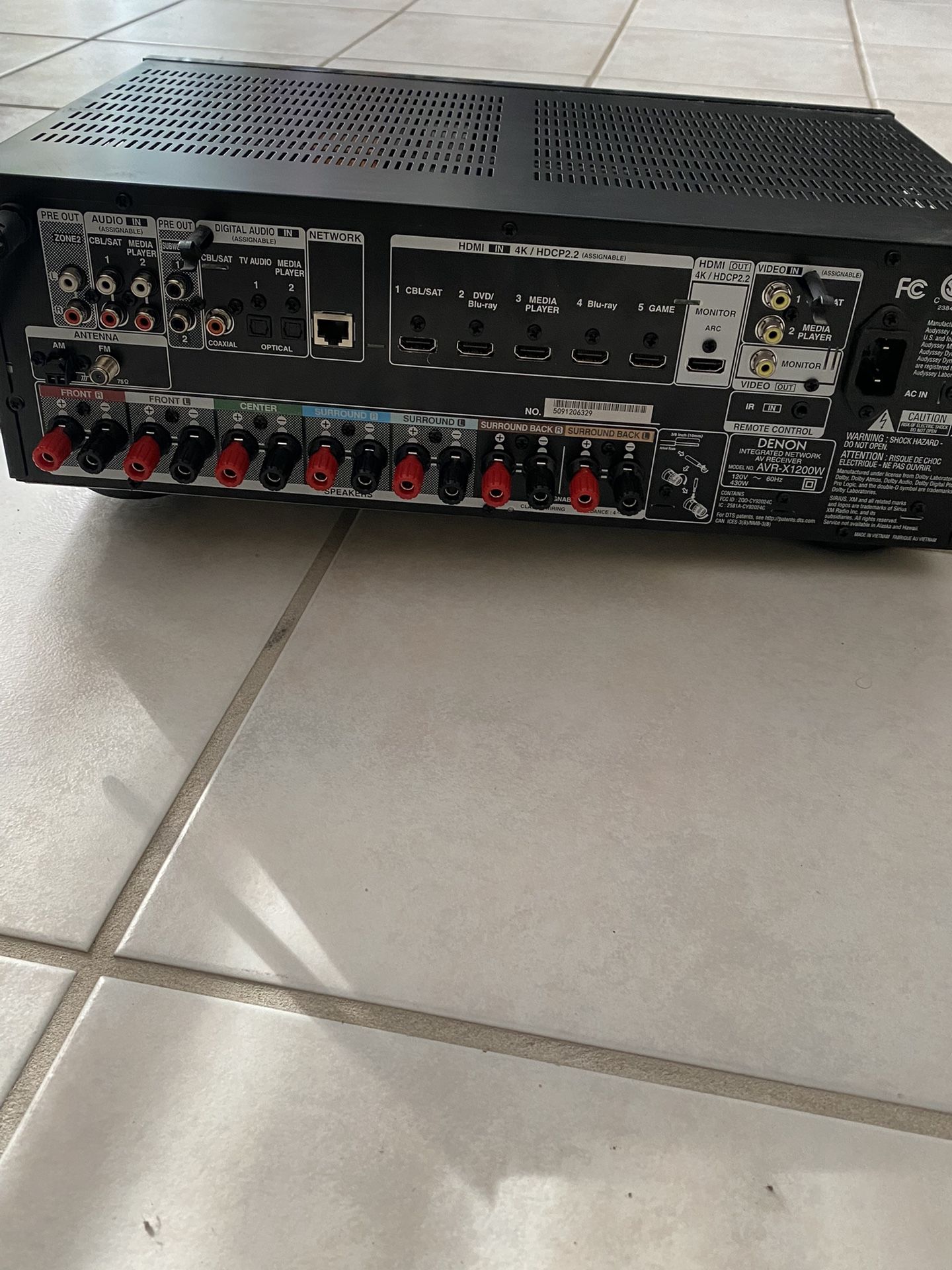 Denon 7 Chan Receiver