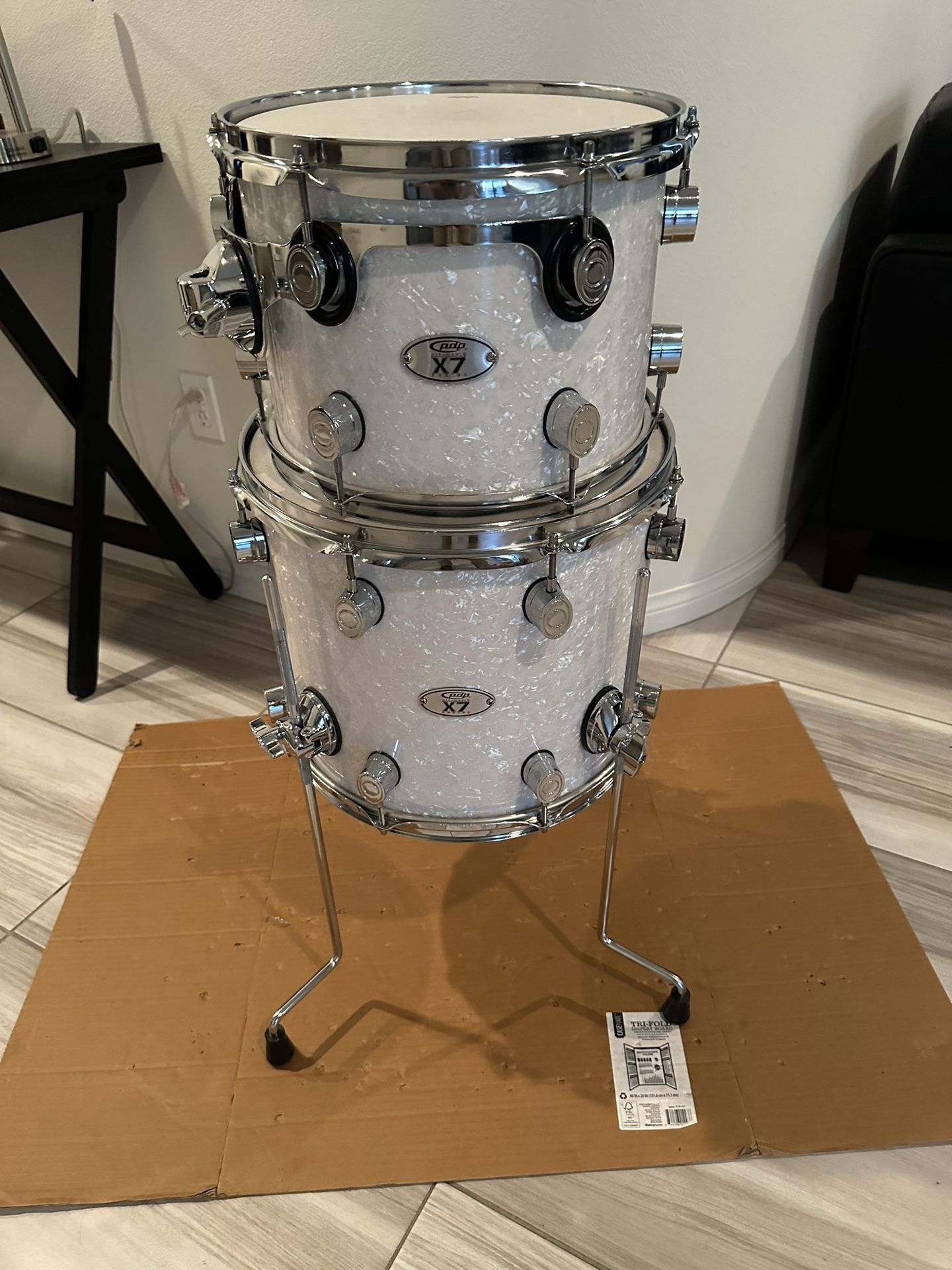 PDP X7 Drums 14 And 12 Toms White Marine Pearl WMP