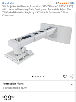 Viri Projector Wall Mount with Universal Mounting Plate