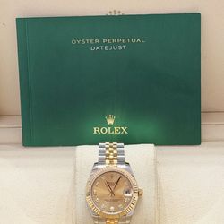 2015 Rolex Ladies 31mm DateJust  Factory Champagne Diamond Dial