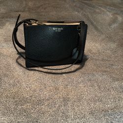 Kate Spade black leather crossbody bag  Black Gold Auténtic Good 