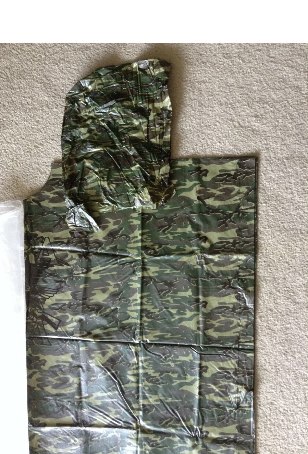 Rainfair Rain Coat Parka Poncho Camouflage NRA Logo Universal Size Unisex 50"x39"