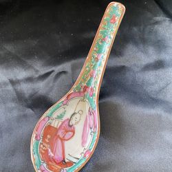 Vintage porcelain soup spoon