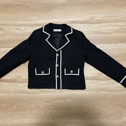 Black Blazer with Gold Accents Size m