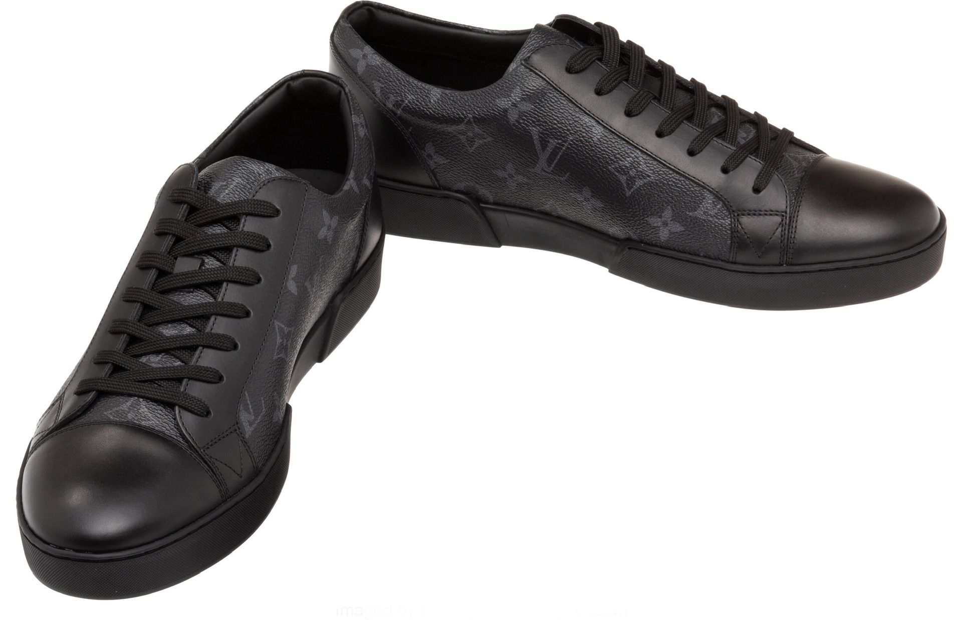 Louis Vuitton Black Monogram Coated Canvas Match Up Sneakers