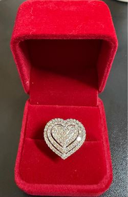 Heart Motif Diamond Pave Ring