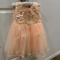 Baby girl peach color dress clearance sale