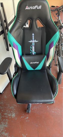 AutoFull Gaming Chair Black Teal Purple