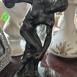 Vintage Greek Metal Statue / Figurine  Small Size Approximately 7 Inch 5 Wide 
