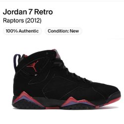 Jordan 7 Retro Raptors (2012) Lightly Used Size 10.5