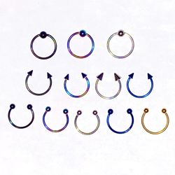 Captive Bead Ring Spike Horseshoe 16g 13mm 1/2" Lip Ear Nose