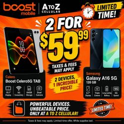 Samsung A16 and CELERO TAB FOR 59.99