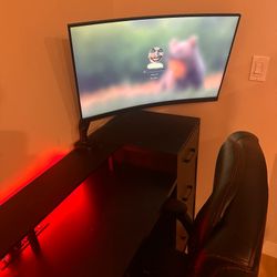 Desk,chair, And MSI Monitor 