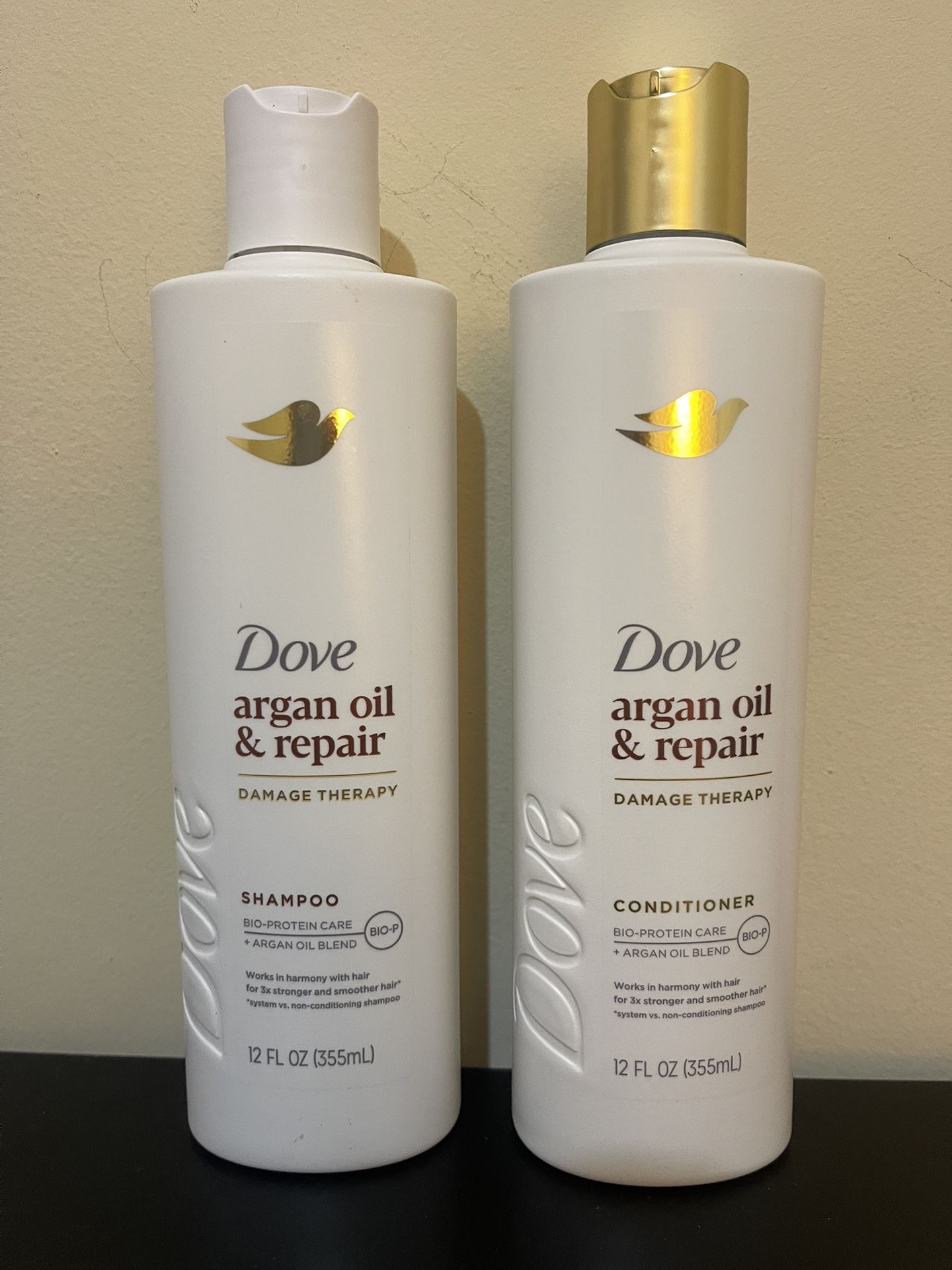 Lot Of 2 Dove Argan Oil + Repair Shampoo & Conditioner  (12 oz each)