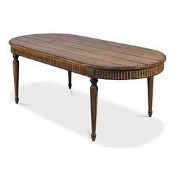 Sarreid Solid Pine Oval Dining Table | Farmhouse Pedestal Table $4k Retail - Open Box Delivery Avail
