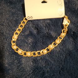New Gold Choker With Pearls