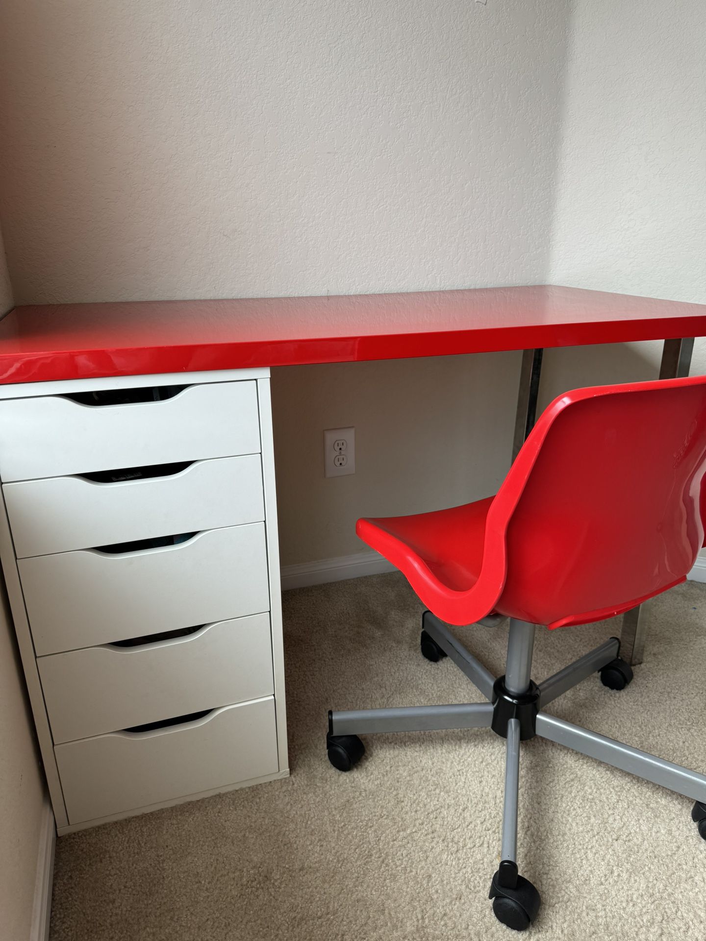 Ikea Desk, Chair And Bed End Table