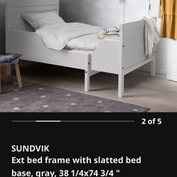 Ext bed frame with slatted bed base W  Mattress 