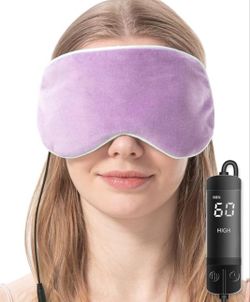 Heated Eye Mask Mulberry Silk, Warm Eye Compress for Dry Eyes Moist Heat for Blepharitis, Dark Circle, Chalazion, Puffy Eyes, Stye Treatment (Purple)