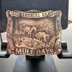 Bishop Ca 1988 3d Buckle Limited Edition USA Bronze HTF  vintage M Days  $30 