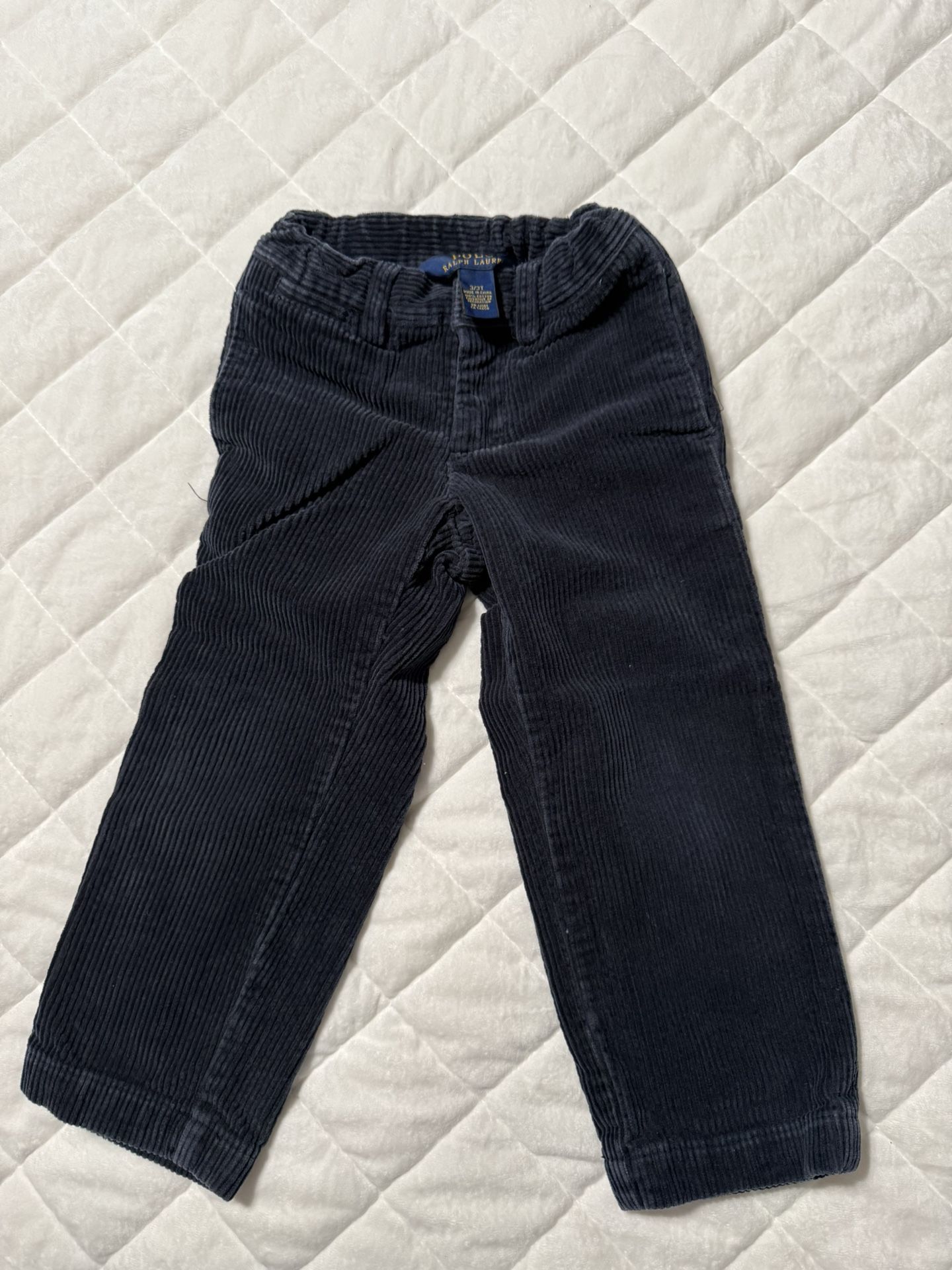 Kids Navy Blue Corduroy Pants, Ralph Lauren