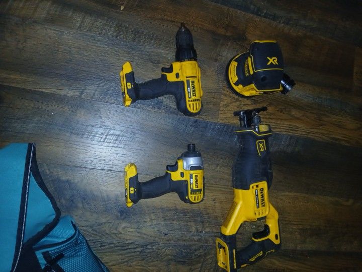 Dewalt Brushless Reciprocating Saw ,Brushless Palm Sander, 20v Max 1/4 Impact Driver 20v Max 1/2 Impact Driver