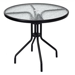 Round outdoor coffee table with umbrella hole for sale‼️ 