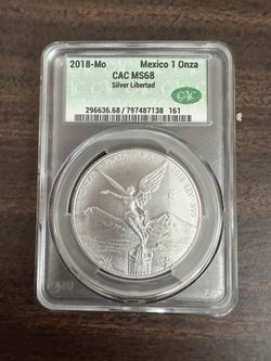 2018 MS 68 CAC1 Onza Silver Libertad