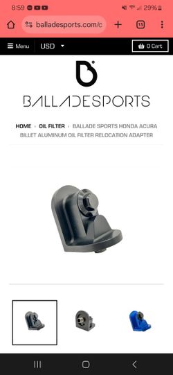 Brand New Ballade Sports Honda Acura Billet Aluminum Oil Filter Relocation Adapter