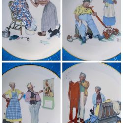 1978 Gorham Tender Years Plate Set – Fall Winter Spring Summer – 10¾" Vintage
