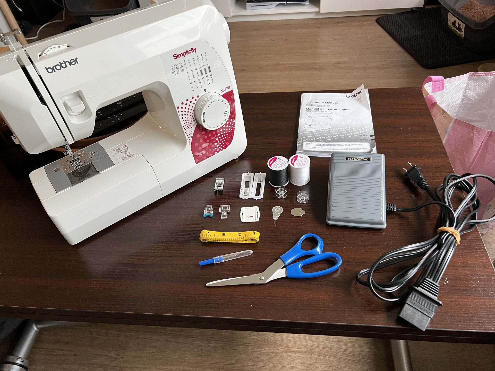 Brother SB170 Simplicity Sewing Machine + Accessories