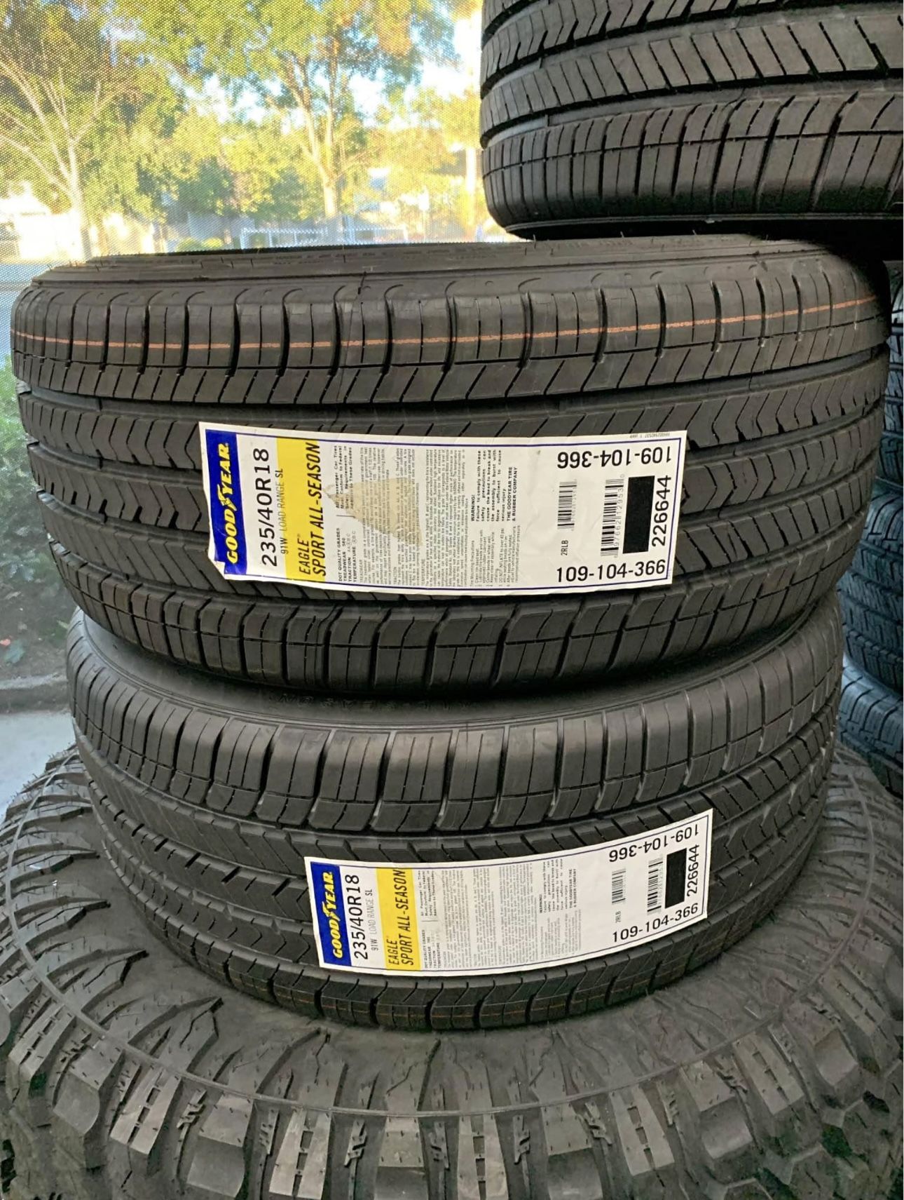 New Tire 235/40R18 Goodyear Eagle Sport A/S 91W $789 Set Of 4 Tires 235/40/18 Ilantas 235-40R18