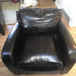 Small Black Leather Couch Chair