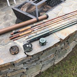 THREE (3) 8’-8’6” Fly Fishing Rods with Reels plus a Tube-All for $85.