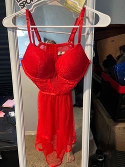 Red Lace Lingerie Babydoll Dress