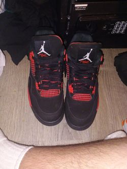 Air Jordans Retro 5 Red Thunder Red And Black Size 10