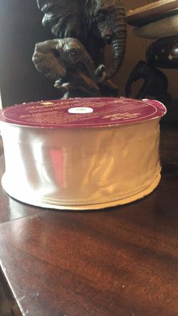 New White/Silver Iridescent Wired Edge Ribbon 50 Yards